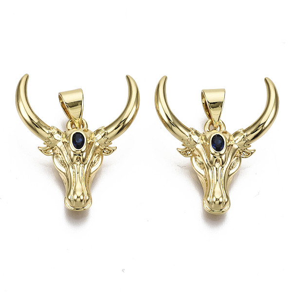 PandaHall Brass Micro Pave Cubic Zirconia Pendants, with Brass Snap on Bails, Nickel Free, Cow, Prussian Blue, Real 16K Gold Plated...
PandaHall Brass Micro Pave Cubic Zirconia Pendants, with Brass Snap on Bails, Nickel Free, Cow, Prussian Blue, Real 16K Gold Plated...