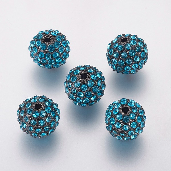 PandaHall Alloy Rhinestone Beads, Grade A, Round, Gunmetal, Aquamarine, 10mm, Hole: 2mm Alloy+Rhinestone Round Cyan
PandaHall Alloy Rhinestone Beads, Grade A, Round, Gunmetal, Aquamarine, 10mm, Hole: 2mm Alloy+Rhinestone Round Cyan