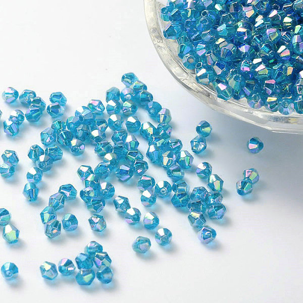 PandaHall Bicone AB Color Plated Eco-Friendly Transparent Acrylic Beads, Sky Blue, 4x4mm, Hole: 1mm, about 16600pcs/500g Acrylic Bicone Blue
PandaHall Bicone AB Color Plated Eco-Friendly Transparent Acrylic Beads, Sky Blue, 4x4mm, Hole: 1mm, about 16600pcs/500g Acrylic Bicone Blue