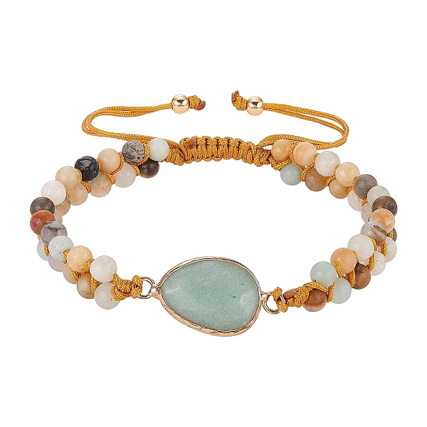 PandaHall Natural Green Aventurine Teardrop Link Braided Bead Bracelet, Double Line Gemstone Adjustable Bracelet for Women, Inner Diameter...
PandaHall Natural Green Aventurine Teardrop Link Braided Bead Bracelet, Double Line Gemstone Adjustable Bracelet for Women, Inner Diameter...