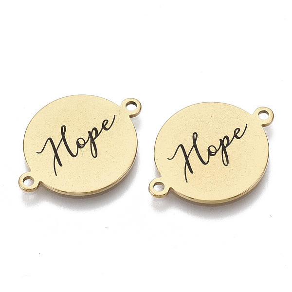 PandaHall 201 Stainless Steel Enamel Links connectors, Flat Round with Word Hope, Black, Golden, 16x21x1mm, Hole: 1.4mm 201 Stainless Steel...
PandaHall 201 Stainless Steel Enamel Links connectors, Flat Round with Word Hope, Black, Golden, 16x21x1mm, Hole: 1.4mm 201 Stainless Steel...