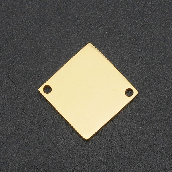PandaHall 201 Stainless Steel Links Connectors, Laser Cut, Rhombus, Golden, 16x16x1mm, Hole: 1.4mm, Diagonal Length: 16mm, Side Length...
PandaHall 201 Stainless Steel Links Connectors, Laser Cut, Rhombus, Golden, 16x16x1mm, Hole: 1.4mm, Diagonal Length: 16mm, Side Length...