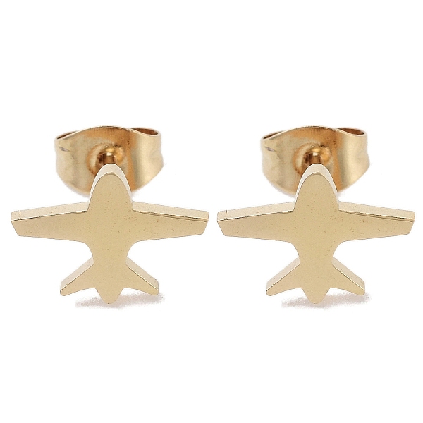 PandaHall Vacuum Plating 304 Stainless Steel Stud Earrings for Women, Airplane, Golden, 8.5x11.5mm 304 Stainless Steel Airplane
PandaHall Vacuum Plating 304 Stainless Steel Stud Earrings for Women, Airplane, Golden, 8.5x11.5mm 304 Stainless Steel Airplane