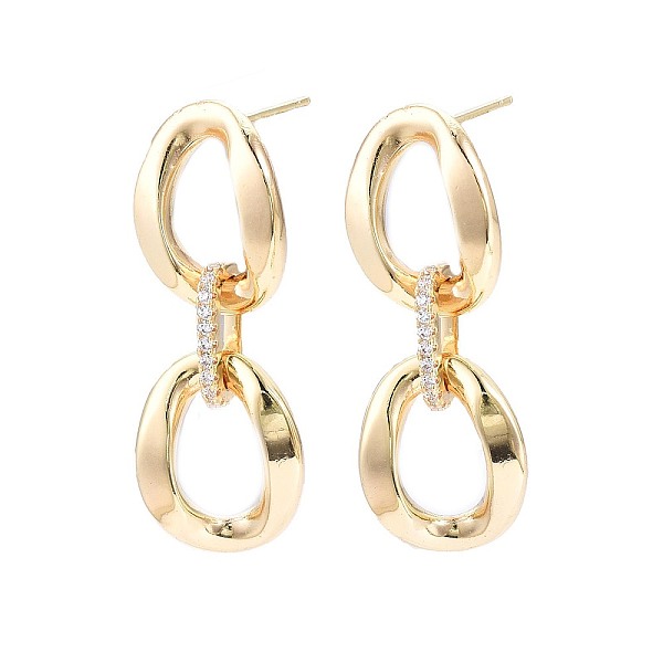 PandaHall Cubic Zirconia Interlocked Oval Dangle Stud Earrings, Golden Brass Chunky Drop Earrings for Women, Nickel Free, Clear, 37.5x14mm...
PandaHall Cubic Zirconia Interlocked Oval Dangle Stud Earrings, Golden Brass Chunky Drop Earrings for Women, Nickel Free, Clear, 37.5x14mm...