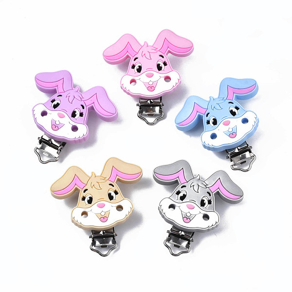 PandaHall Food Grade Eco-Friendly Silicone Baby Pacifier Holder Clips, with 304 Stainless Steel Clips, Rabbit, Mixed Color, 56x55x21mm, Hole..., Multicolor
PandaHall Food Grade Eco-Friendly Silicone Baby Pacifier Holder Clips, with 304 Stainless Steel Clips, Rabbit, Mixed Color, 56x55x21mm, Hole..., Multicolor