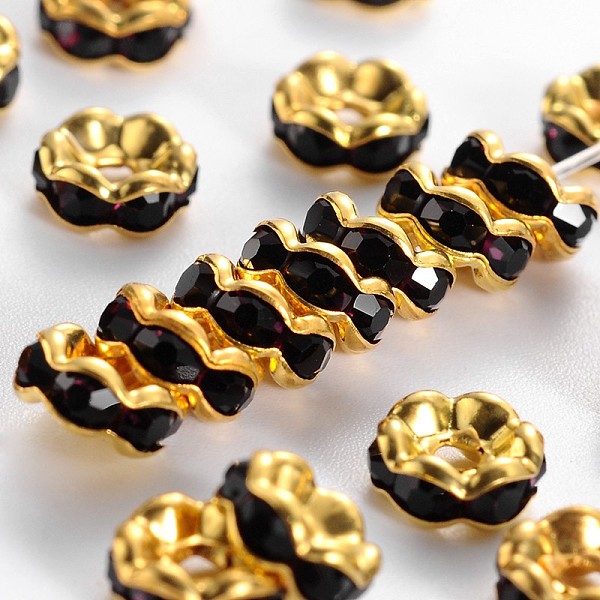 PandaHall Brass Rhinestone Spacer Beads, Grade A, Rondelle, Golden and Nickel Free, Amethyst, about 6mm in diameter, 3mm thick, hole: 1mm..., Purple
PandaHall Brass Rhinestone Spacer Beads, Grade A, Rondelle, Golden and Nickel Free, Amethyst, about 6mm in diameter, 3mm thick, hole: 1mm..., Purple