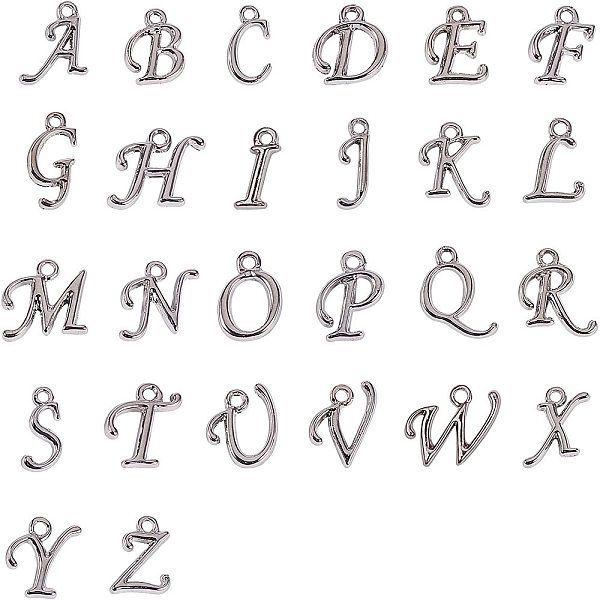 PandaHall Alloy Letter Pendants, Rack Plating, Including Letter A~Z, Platinum, 12~17x4~15x2mm, Hole: 1.5mm, 8pcs/letter, 208pcs/set Alloy...
PandaHall Alloy Letter Pendants, Rack Plating, Including Letter A~Z, Platinum, 12~17x4~15x2mm, Hole: 1.5mm, 8pcs/letter, 208pcs/set Alloy...