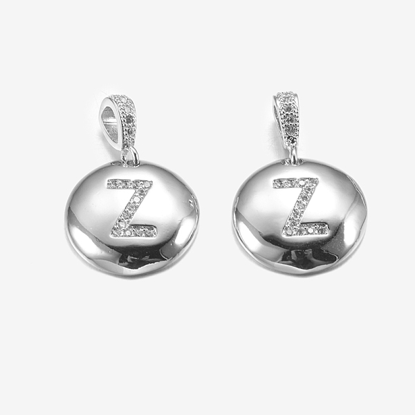 PandaHall Brass Pendants, with Cubic Zirconia, Cadmium Free & Lead Free, Flat Round with Letter, Platinum, Letter.Z, 22mm, Hole: 2x3mm...
PandaHall Brass Pendants, with Cubic Zirconia, Cadmium Free & Lead Free, Flat Round with Letter, Platinum, Letter.Z, 22mm, Hole: 2x3mm...