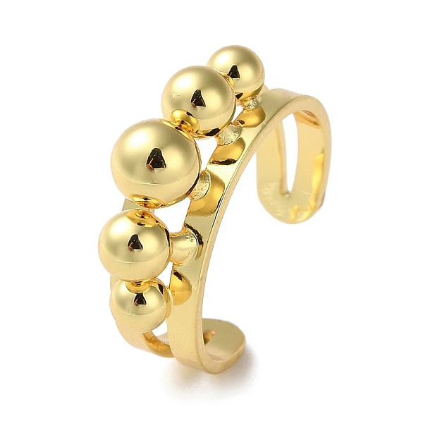 PandaHall Rack Plating Brass Round Ball Open Cuff Rings, Cadmium Free & Lead Free, Real 18K Gold Plated, Inner Diameter: 18mm Brass Round
PandaHall Rack Plating Brass Round Ball Open Cuff Rings, Cadmium Free & Lead Free, Real 18K Gold Plated, Inner Diameter: 18mm Brass Round