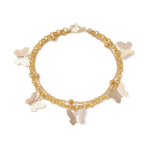 PandaHall Brass Rolo Chain & Iron Cable Chain Multi-strand Bracelet, Butterfly Charm Bracelets for Women, Golden, 7-3/8 inch(18.7cm) Brass...
PandaHall Brass Rolo Chain & Iron Cable Chain Multi-strand Bracelet, Butterfly Charm Bracelets for Women, Golden, 7-3/8 inch(18.7cm) Brass...