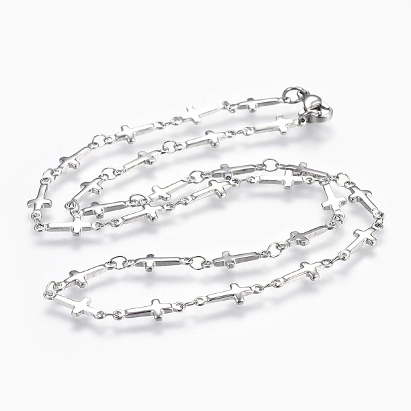 PandaHall 304 Stainless Steel Link Chains Necklaces, with Lobster Claw Clasps, Cross, Stainless Steel Color, 17.4 inch(44.3cm) 304 Stainless...
PandaHall 304 Stainless Steel Link Chains Necklaces, with Lobster Claw Clasps, Cross, Stainless Steel Color, 17.4 inch(44.3cm) 304 Stainless...