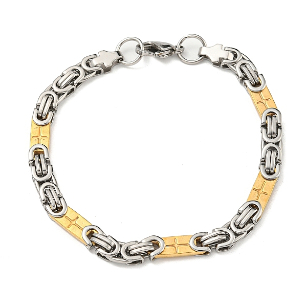 PandaHall Two Tone 304 Stainless Steel Cross Link & Byzantine Chain Bracelet, Golden & Stainless Steel Color, 8-3/4 inch(22.2cm), Wide: 6mm...
PandaHall Two Tone 304 Stainless Steel Cross Link & Byzantine Chain Bracelet, Golden & Stainless Steel Color, 8-3/4 inch(22.2cm), Wide: 6mm...
