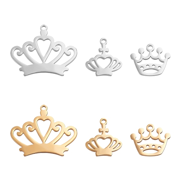 PandaHall BENECREAT 12pcs 6 Style 201 Stainless Steel Pendants, Crown, Golden & Stainless Steel Color, 2pcs/style 201 Stainless Steel Crown
PandaHall BENECREAT 12pcs 6 Style 201 Stainless Steel Pendants, Crown, Golden & Stainless Steel Color, 2pcs/style 201 Stainless Steel Crown