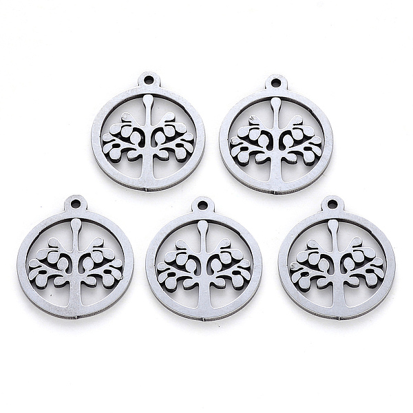 PandaHall 304 Stainless Steel Pendants, Laser Cut, Round Ring with Tree, Stainless Steel Color, 17x15x1mm, Hole: 1.2mm 304 Stainless Steel...
PandaHall 304 Stainless Steel Pendants, Laser Cut, Round Ring with Tree, Stainless Steel Color, 17x15x1mm, Hole: 1.2mm 304 Stainless Steel...