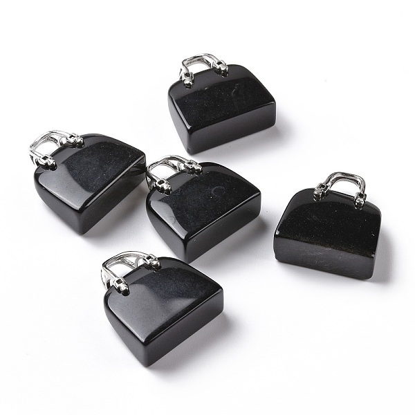 PandaHall Natural Black Obsidian Brass Pendants, Platinum, Bag, 27.5x25x10mm, Hole: 6mm Obsidian Bag
PandaHall Natural Black Obsidian Brass Pendants, Platinum, Bag, 27.5x25x10mm, Hole: 6mm Obsidian Bag