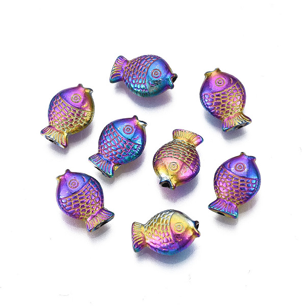 PandaHall Rack Plating Rainbow Color Alloy Beads, Cadmium Free & Nickel Free & Lead Free, Fish, 11.5x8x4mm, Hole: 1.2~1.4mm Alloy Fish
PandaHall Rack Plating Rainbow Color Alloy Beads, Cadmium Free & Nickel Free & Lead Free, Fish, 11.5x8x4mm, Hole: 1.2~1.4mm Alloy Fish