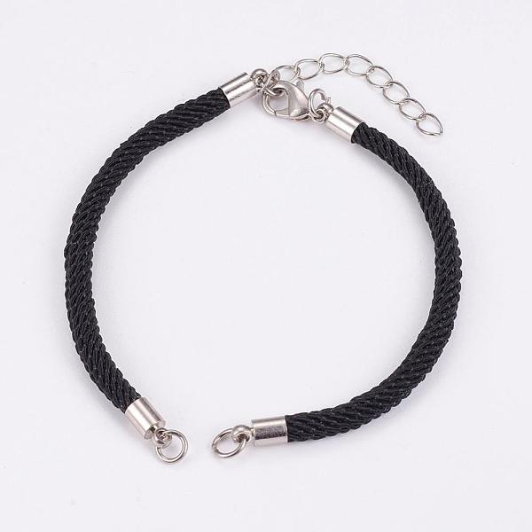 PandaHall Nylon Cord Bracelet Making, with Brass End Chains and Findings, Black, Platinum, 8-1/8 inch(205mm)x3mm, Hole: 3mm Nylon Black
PandaHall Nylon Cord Bracelet Making, with Brass End Chains and Findings, Black, Platinum, 8-1/8 inch(205mm)x3mm, Hole: 3mm Nylon Black