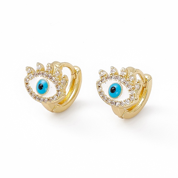 PandaHall Clear Cubic Zirconia Evil Eye Hoop Earrings with Enamel, Real 18K Gold Plated Brass Jewelry for Women, Lead Free & Cadmium Free..., White
PandaHall Clear Cubic Zirconia Evil Eye Hoop Earrings with Enamel, Real 18K Gold Plated Brass Jewelry for Women, Lead Free & Cadmium Free..., White