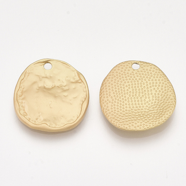 PandaHall Smooth Surface Alloy Pendants, Hammered, Flat Round, Matte Gold Color, 20x19x2mm, Hole: 1.8mm Alloy Flat Round
PandaHall Smooth Surface Alloy Pendants, Hammered, Flat Round, Matte Gold Color, 20x19x2mm, Hole: 1.8mm Alloy Flat Round