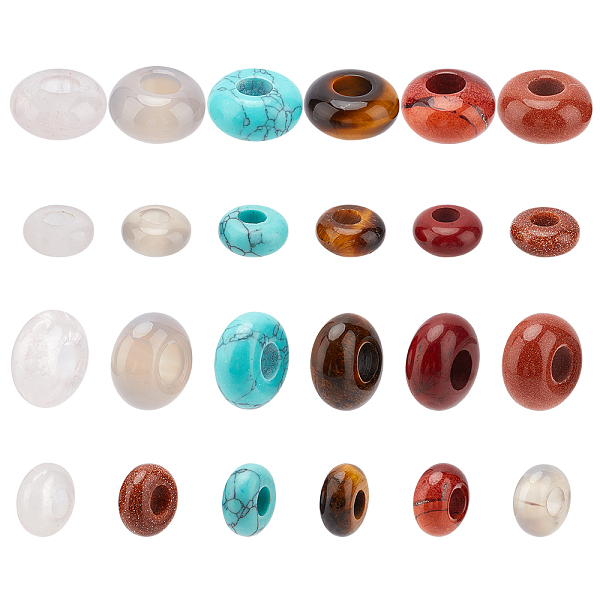 PandaHall 24 Pcs 6 Styles Gemstone European Beads, 2 Sizes Large Hole Natural Gemstone Beads Rondelle Synthetic Gemstone Beads Chains...
PandaHall 24 Pcs 6 Styles Gemstone European Beads, 2 Sizes Large Hole Natural Gemstone Beads Rondelle Synthetic Gemstone Beads Chains...