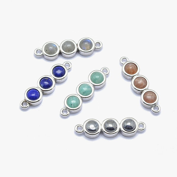 PandaHall Natural Gemstone Links connectors, with Brass Findings, Platinum, 24x6x3.5~4mm, Hole: 1mm Mixed Stone Others
PandaHall Natural Gemstone Links connectors, with Brass Findings, Platinum, 24x6x3.5~4mm, Hole: 1mm Mixed Stone Others
