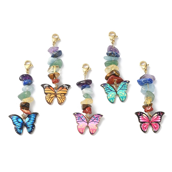 PandaHall Butterfly Alloy Enamel Pendant Decorations, with Natural Gemstone Chips and 304 Stainless Steel Lobster Claw Clasps, Mixed Color..., Multicolor
PandaHall Butterfly Alloy Enamel Pendant Decorations, with Natural Gemstone Chips and 304 Stainless Steel Lobster Claw Clasps, Mixed Color..., Multicolor