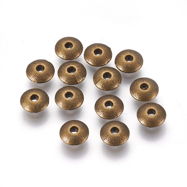 PandaHall Tibetan Style Spacer Beads, Lead Free & Cadmium Free, Flat Round, Antique Bronze, 6x2mm, Hole: 1.5mm Alloy Flat Round
PandaHall Tibetan Style Spacer Beads, Lead Free & Cadmium Free, Flat Round, Antique Bronze, 6x2mm, Hole: 1.5mm Alloy Flat Round