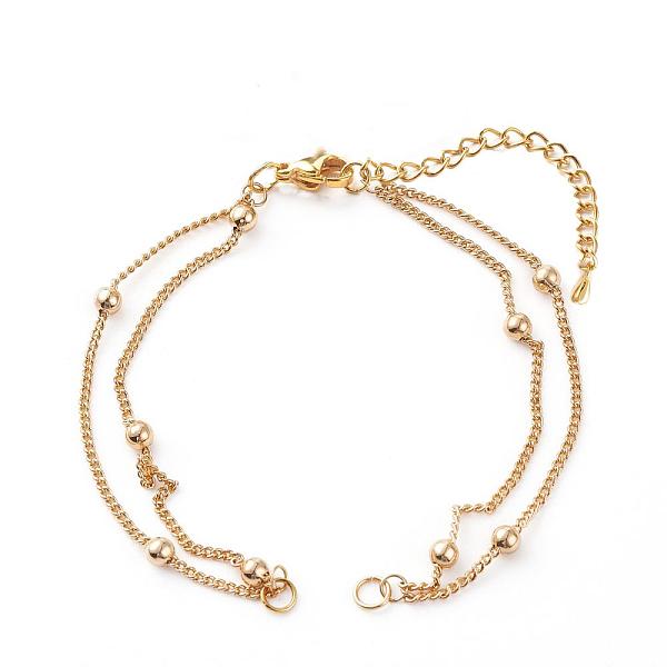PandaHall Multi-strand Brass Curb Chain Bracelet Makings, with 304 Stainless Steel Chain Extender, Golden, 6-1/2 inch(16.5cm) Brass
PandaHall Multi-strand Brass Curb Chain Bracelet Makings, with 304 Stainless Steel Chain Extender, Golden, 6-1/2 inch(16.5cm) Brass