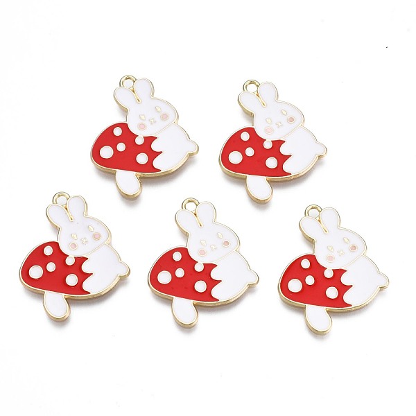 PandaHall Autumn Theme Rack Plating Alloy Enamel Pendants, Cadmium Free & Nickel Free & Lead Free, Light Gold, Rabbit with Mushroom, Red...
PandaHall Autumn Theme Rack Plating Alloy Enamel Pendants, Cadmium Free & Nickel Free & Lead Free, Light Gold, Rabbit with Mushroom, Red...