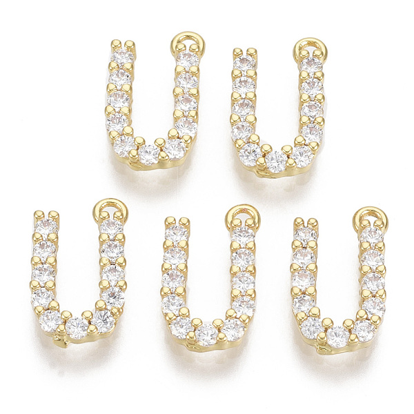 PandaHall Brass Micro Pave Cubic Zirconia Charms, Nickel Free, Letter, Clear, Real 18K Gold Plated, Letter.U, 13.5x8x2.5mm, Hole: 1.2mm...
PandaHall Brass Micro Pave Cubic Zirconia Charms, Nickel Free, Letter, Clear, Real 18K Gold Plated, Letter.U, 13.5x8x2.5mm, Hole: 1.2mm...