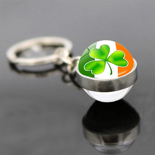PandaHall Saint Patrick's Day Glass Double-sided Ball Keychains, with Alloy Finding, for Backpack, Keychain Decor, Clover Pattern, Platinum...
PandaHall Saint Patrick's Day Glass Double-sided Ball Keychains, with Alloy Finding, for Backpack, Keychain Decor, Clover Pattern, Platinum...