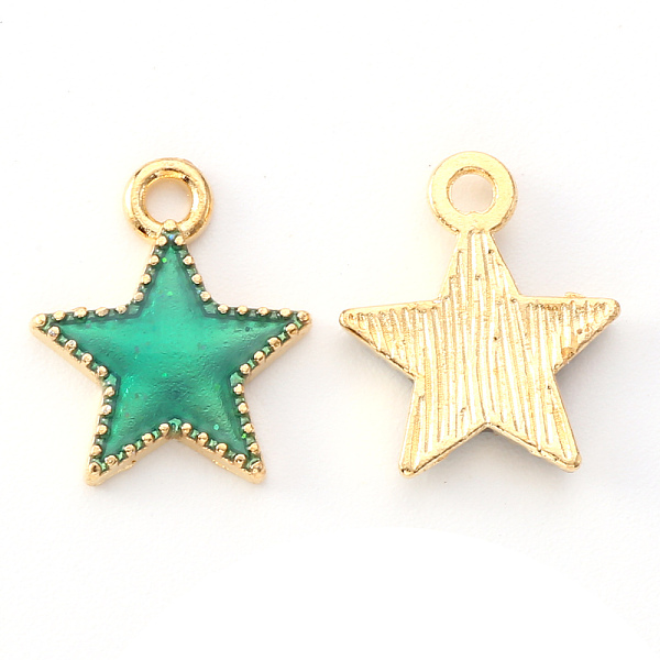 PandaHall Alloy Enamel Charms, Star, Light Gold, Light Sea Green, 15x13x2mm, Hole: 1.6mm Alloy+Enamel Star
PandaHall Alloy Enamel Charms, Star, Light Gold, Light Sea Green, 15x13x2mm, Hole: 1.6mm Alloy+Enamel Star
