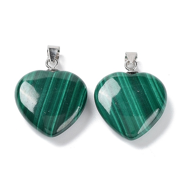 PandaHall Natural Malachite Pendants, Heart Charms, with Platinum Plated 925 Sterling Snap on Bails, 18.5x15x5.5mm, Hole: 4x3mm Malachite...
PandaHall Natural Malachite Pendants, Heart Charms, with Platinum Plated 925 Sterling Snap on Bails, 18.5x15x5.5mm, Hole: 4x3mm Malachite...