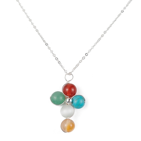 PandaHall Natural & Synthetic Mixed Gemstone Cross Pendant Necklace with Copper Chains, Silver, 17.52 inch(44.5cm) Gemstone Cross
PandaHall Natural & Synthetic Mixed Gemstone Cross Pendant Necklace with Copper Chains, Silver, 17.52 inch(44.5cm) Gemstone Cross
