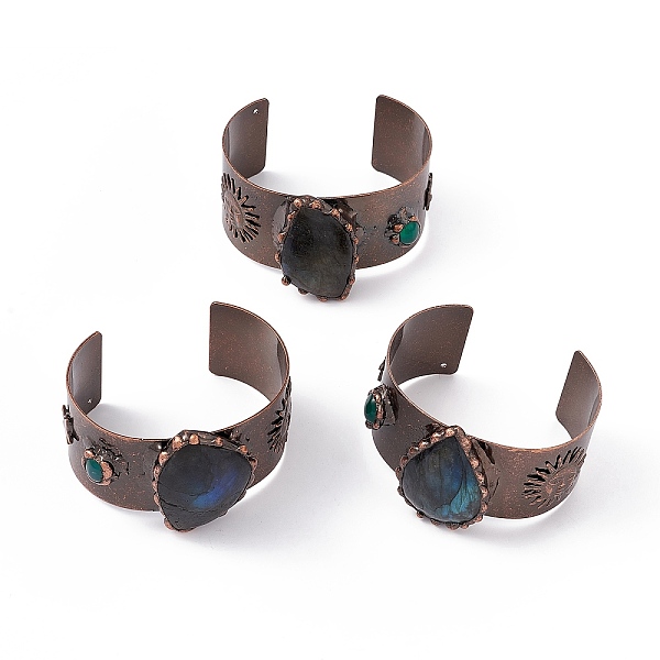 PandaHall Natural Labradorite Open Cuff Bangles, Brass Jewelry for Women, Cadmium Free & Lead Free, Red Copper, Inner Diameter: 2-3/8x1-3/4...
PandaHall Natural Labradorite Open Cuff Bangles, Brass Jewelry for Women, Cadmium Free & Lead Free, Red Copper, Inner Diameter: 2-3/8x1-3/4...