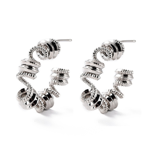 PandaHall Twist C-shape Stud Earrings for Her, Half Hoop Earrings, Open Hoop Earrings, Cadmium Free & Lead Free, Platinum, 24x7mm, Pin: 1mm...
PandaHall Twist C-shape Stud Earrings for Her, Half Hoop Earrings, Open Hoop Earrings, Cadmium Free & Lead Free, Platinum, 24x7mm, Pin: 1mm...