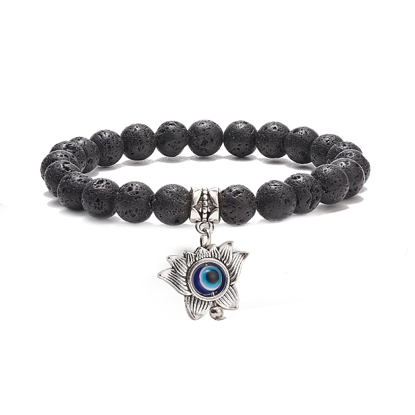 PandaHall Round Natural Lava Rock Beaded Stretch Bracelet, Alloy Lotus with Resin Evil Eye Charm Yoga Bracelet for Women, Black, Inner...
PandaHall Round Natural Lava Rock Beaded Stretch Bracelet, Alloy Lotus with Resin Evil Eye Charm Yoga Bracelet for Women, Black, Inner...