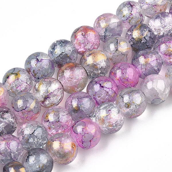 PandaHall Baking Painted Crackle Glass Bead Strands, with Gold Powder, Round, Violet, 6mm, Hole: 1.2mm, about 147pcs/strand, 31.10 inch..., Purple
PandaHall Baking Painted Crackle Glass Bead Strands, with Gold Powder, Round, Violet, 6mm, Hole: 1.2mm, about 147pcs/strand, 31.10 inch..., Purple