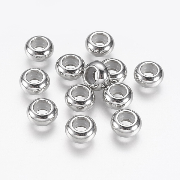 PandaHall 201 Stainless Steel Beads, with Rubber Inside, Slider Beads, Stopper Beads, Rondelle, Stainless Steel Color, 9x4.5mm, Hole: 2~3mm...
PandaHall 201 Stainless Steel Beads, with Rubber Inside, Slider Beads, Stopper Beads, Rondelle, Stainless Steel Color, 9x4.5mm, Hole: 2~3mm...