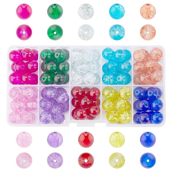 PandaHall Spray Painted Transparent Crackle Glass Beads Strands, Round, Mixed Color, 10mm, Hole: 1.3~1.6mm, about 100~105pcs/box Glass Round..., Multicolor
PandaHall Spray Painted Transparent Crackle Glass Beads Strands, Round, Mixed Color, 10mm, Hole: 1.3~1.6mm, about 100~105pcs/box Glass Round..., Multicolor