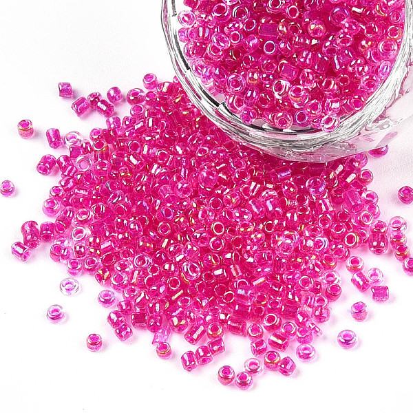 PandaHall 12/0 Glass Seed Beads, Inside Colours, Round Hole, Round, Transparent Colours Rainbow, Fuchsia, 12/0, 2~2.5x1.5~2mm, Hole: 0.8mm..., Pink
PandaHall 12/0 Glass Seed Beads, Inside Colours, Round Hole, Round, Transparent Colours Rainbow, Fuchsia, 12/0, 2~2.5x1.5~2mm, Hole: 0.8mm..., Pink