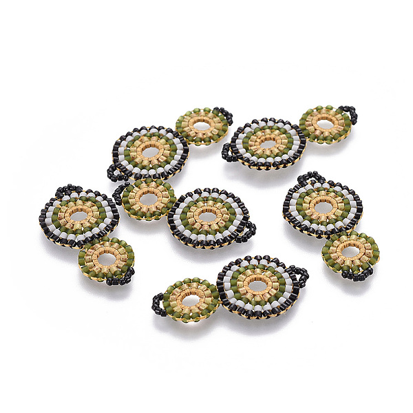 PandaHall MIYUKI & TOHO Handmade Japanese Seed Beads Links, Loom Pattern, Cucurbit, Colorful, 32~33x17x1.5~2mm, Hole: 2mm Glass Vegetables
PandaHall MIYUKI & TOHO Handmade Japanese Seed Beads Links, Loom Pattern, Cucurbit, Colorful, 32~33x17x1.5~2mm, Hole: 2mm Glass Vegetables