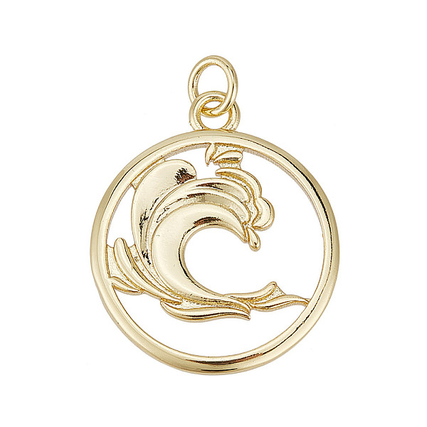 PandaHall GOMAKERER 10Pcs Brass Pendants, with Jump Ring, Long-Lasting Plated, Flat Round with Wave, Real 18K Gold Plated, 23x20x1.5mm, Hole...
PandaHall GOMAKERER 10Pcs Brass Pendants, with Jump Ring, Long-Lasting Plated, Flat Round with Wave, Real 18K Gold Plated, 23x20x1.5mm, Hole...