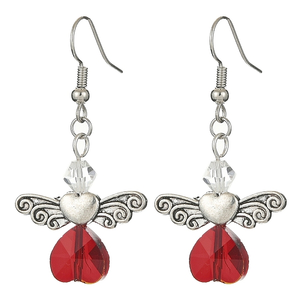 PandaHall Alloy Fairy Wing with Glass Heart Dangle Earrings, with Brass Earring Pins, Antique Silver, 46~47x23mm Alloy Angel & Fairy Red
PandaHall Alloy Fairy Wing with Glass Heart Dangle Earrings, with Brass Earring Pins, Antique Silver, 46~47x23mm Alloy Angel & Fairy Red