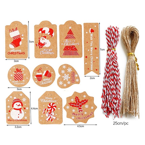 PandaHall Christmas Theme Kraft Paper Tags, with Cotton Rope & Hemp Rope, Gift Tags Hang Labels, for Christmas Decorate, Mixed Color, Pape..., Multicolor
PandaHall Christmas Theme Kraft Paper Tags, with Cotton Rope & Hemp Rope, Gift Tags Hang Labels, for Christmas Decorate, Mixed Color, Pape..., Multicolor