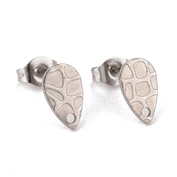 PandaHall 304 Stainless Steel Stud Earring Findings, with Hole, Textured Teardrop, Stainless Steel Color, 10x6mm, Hole: 1mm, Pin: 0.8mm 304...
PandaHall 304 Stainless Steel Stud Earring Findings, with Hole, Textured Teardrop, Stainless Steel Color, 10x6mm, Hole: 1mm, Pin: 0.8mm 304...