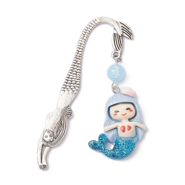 PandaHall Mermaid Resin Pendant Bookmarks, with Synthetic Crackle Quartz Bead, Dodger Blue, 78.5mm, Pendant: 47x28x7mm Resin Mermaid
PandaHall Mermaid Resin Pendant Bookmarks, with Synthetic Crackle Quartz Bead, Dodger Blue, 78.5mm, Pendant: 47x28x7mm Resin Mermaid