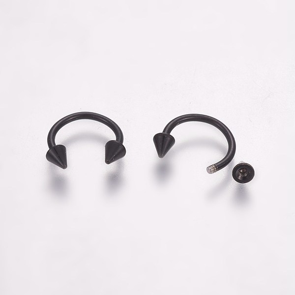 PandaHall Stainless Steel Nose Septum Rings, Nose Studs, Circular/Horseshoe Barbell with Double Pointed Ends, Gunmetal, 10x10.5x3mm, Inner...
PandaHall Stainless Steel Nose Septum Rings, Nose Studs, Circular/Horseshoe Barbell with Double Pointed Ends, Gunmetal, 10x10.5x3mm, Inner...