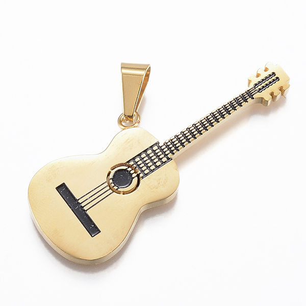 PandaHall 304 Stainless Steel Big Pendants, with Enamel, Guitar, Golden, 50x19x2.5mm, Hole: 9mm Stainless Steel+Enamel Musical Instruments..., Black
PandaHall 304 Stainless Steel Big Pendants, with Enamel, Guitar, Golden, 50x19x2.5mm, Hole: 9mm Stainless Steel+Enamel Musical Instruments..., Black