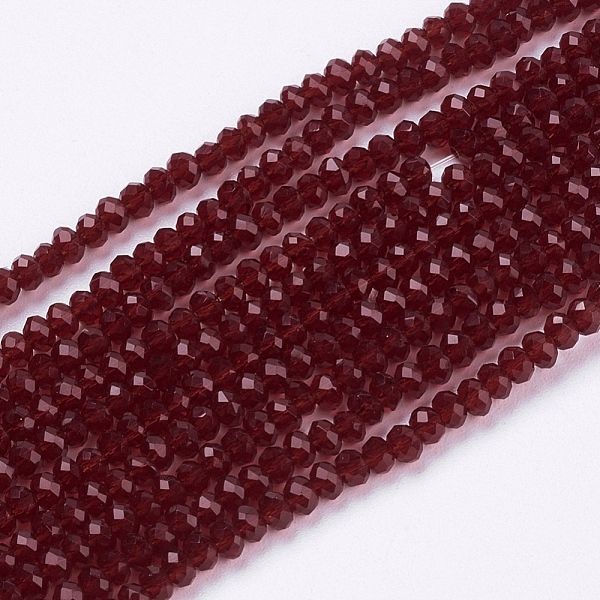 PandaHall Transparent Glass Beads Strands, Faceted, Rondelle, Dark Red, 3x2mm, Hole: 0.8mm, about 185~190pcs/strand, 15.5~16 inch...
PandaHall Transparent Glass Beads Strands, Faceted, Rondelle, Dark Red, 3x2mm, Hole: 0.8mm, about 185~190pcs/strand, 15.5~16 inch...